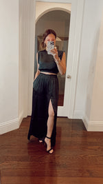 Luxe Satin High Waisted Trousers