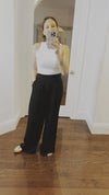 Black High Waisted Wide Leg Trousers